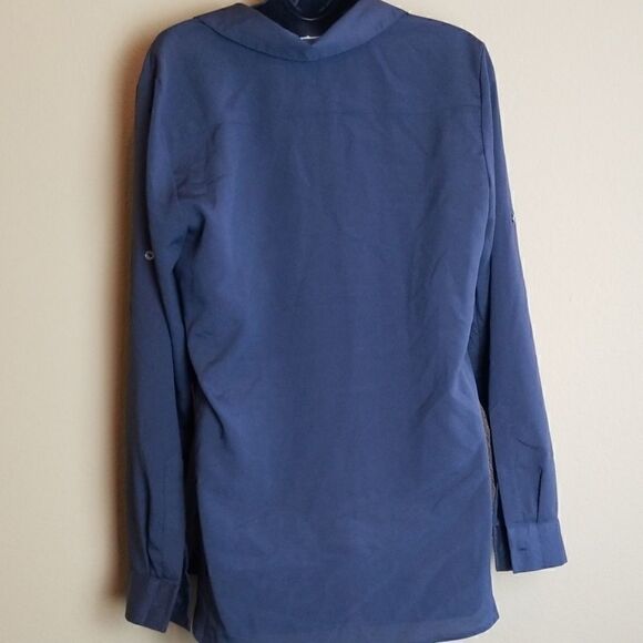 Calvin Klein Grey Grommet Blouse - Picture 6 of 8